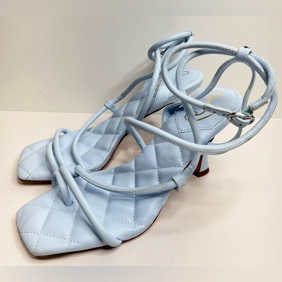 Sam Edelman Size 10 Elegant Blue Quilted Women's Sandals - Picture 4 of 8